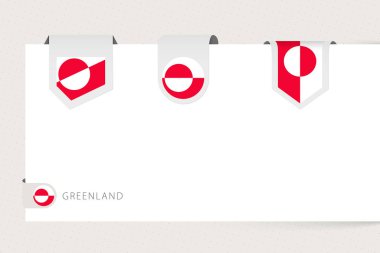 Grönland 'ın farklı şekillerde bayrak koleksiyonu. 