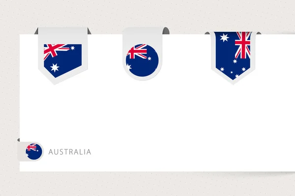 Étiquette drapeau collection de l'Australie sous différentes formes . — Image vectorielle