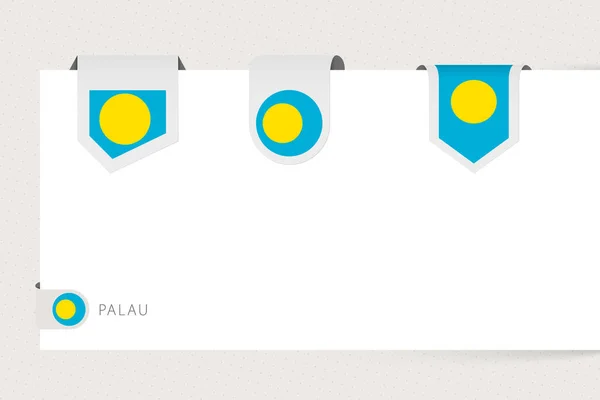 Коллекция флагов Палау различной формы . — стоковый вектор
