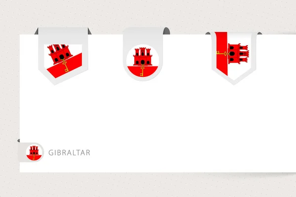 Étiquette drapeau collection de Gibraltar sous différentes formes . — Image vectorielle