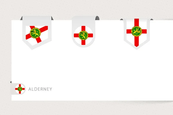 Kolekce vlajek Alderney v různých tvarech. — Stockový vektor
