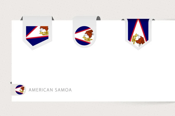 Amerikan Samoası 'nın farklı şekildeki bayrak koleksiyonu. — Stok Vektör