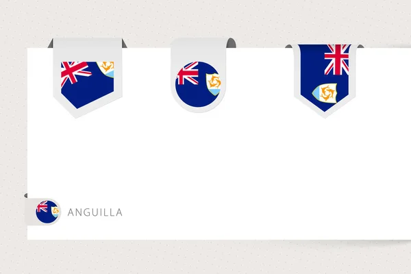 Label flag collection of Anguilla in different shape. — Stock Vector