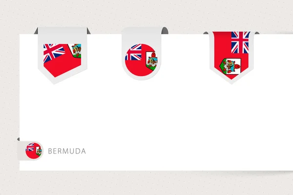 Etiqueta bandera colección de Bermudas en diferentes formas . — Archivo Imágenes Vectoriales