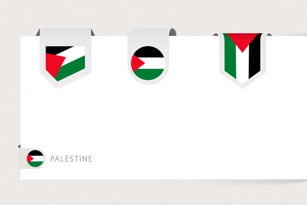 Labelvlaggencollectie van Palestina in verschillende vorm. — Stockvector