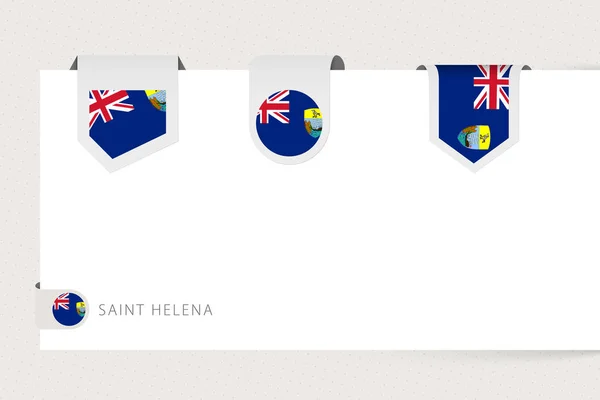 Label flag collection of Saint Helena in different shape. — Stock Vector