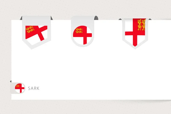Étiquette drapeau collection de Sark dans différentes formes . — Image vectorielle