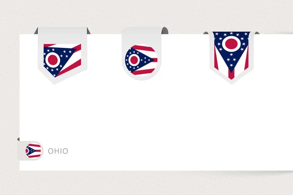 Sbírka vlajek státu Ohio v jiném tvaru. — Stockový vektor