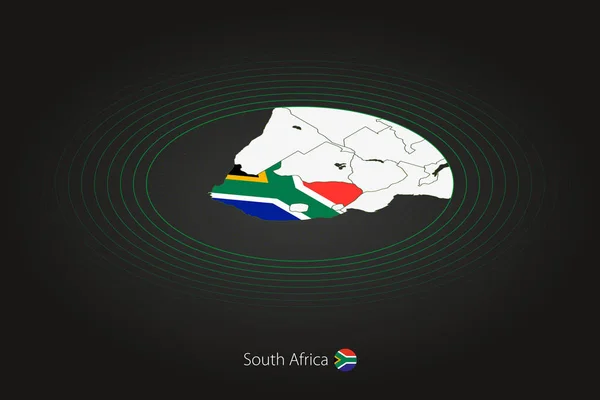 Mapa Sudáfrica Color Oscuro Mapa Oval Con Los Países Vecinos — Archivo Imágenes Vectoriales