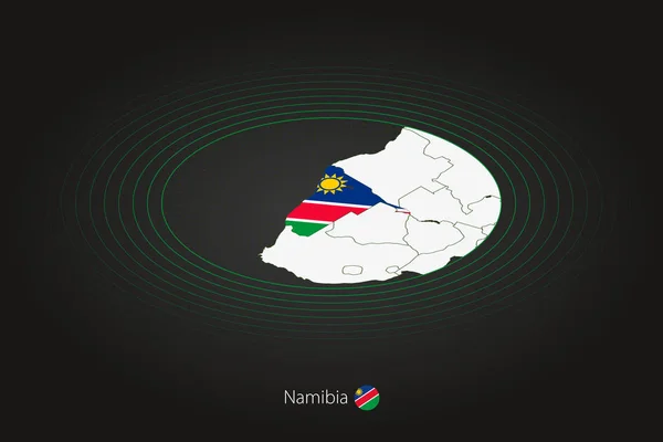 Mapa Namibii Ciemnym Kolorze Owalna Mapa Sąsiednimi Krajami Mapa Wektorów — Wektor stockowy