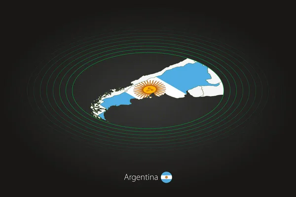 Argentinien Karte Dunkler Farbe Ovale Karte Mit Den Nachbarländern Vektorkarte — Stockvektor