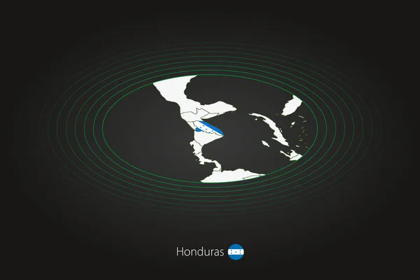 Honduras Mapa Color Oscuro Mapa Ovalado Con Los Países Vecinos — Archivo Imágenes Vectoriales