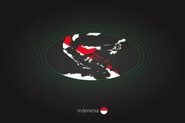 Індонезія Мапа Темного Кольору Овальна Мапа Сусідніми Країнами Vector Map — стоковий вектор