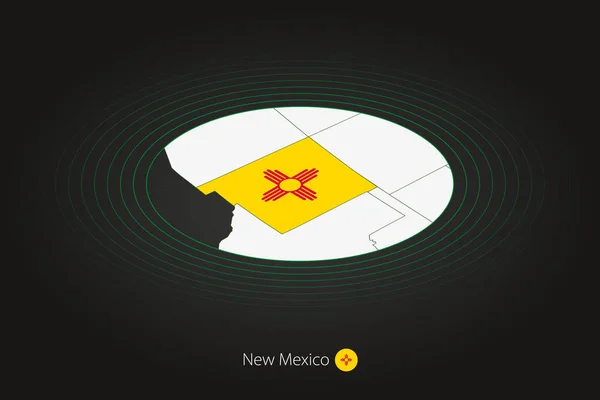 Karte Von New Mexico Dunkler Farbe Ovale Karte Mit Den — Stockvektor