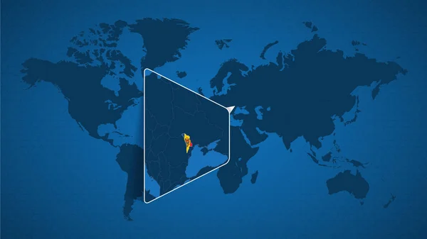 Mapa Mundial Detallado Con Mapa Ampliado Fijado Moldavia Países Vecinos — Vector de stock