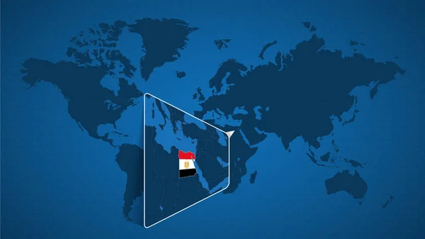 Mapa Mundial Detallado Con Mapa Ampliado Fijado Egipto Los Países — Archivo Imágenes Vectoriales