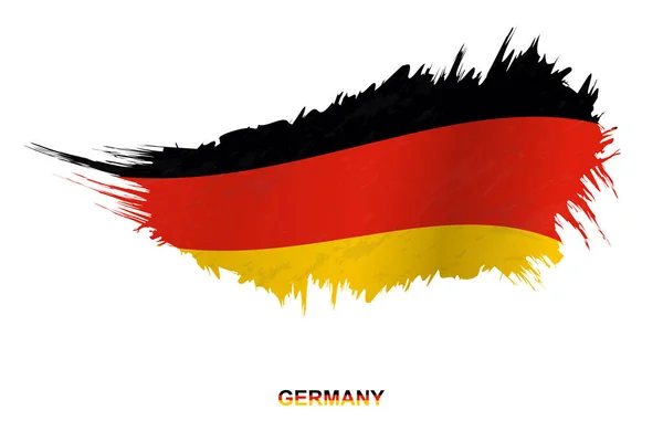 手を振っ効果とグランジスタイルでドイツの旗 ベクトルグランジブラシストロークフラグ — ストックベクタ