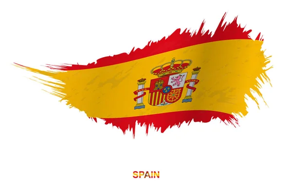 Bandera España Estilo Grunge Con Efecto Ondulante Vector Grunge Brush — Vector de stock