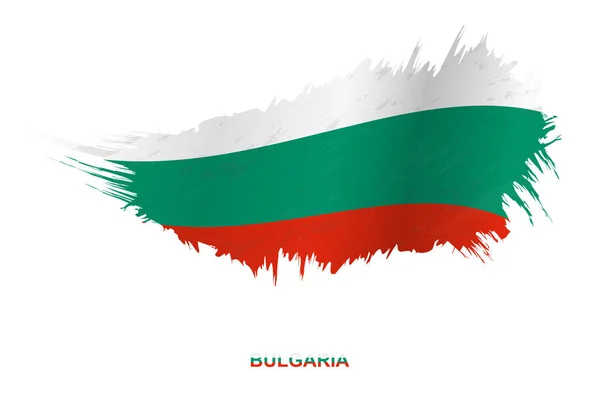 Bandera Bulgaria Estilo Grunge Con Efecto Ondulante Vector Grunge Brush — Vector de stock