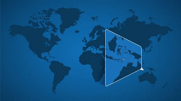 Mapa Mundo Detalhado Com Mapa Ampliado Timor Leste Países Vizinhos —  Vetores de Stock