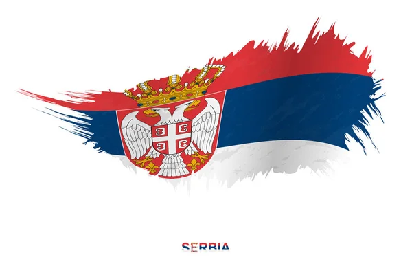 Bandera Serbia Estilo Grunge Con Efecto Ondulante Vector Grunge Brush — Vector de stock