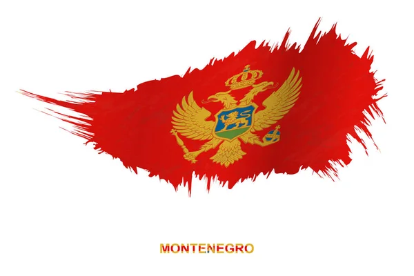 Vlag Van Montenegro Grunge Stijl Met Golvend Effect Vector Grunge — Stockvector