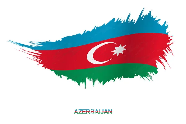 Bendera Azerbaijan Dalam Gaya Grunge Dengan Efek Melambai Bendera Sapuan - Stok Vektor