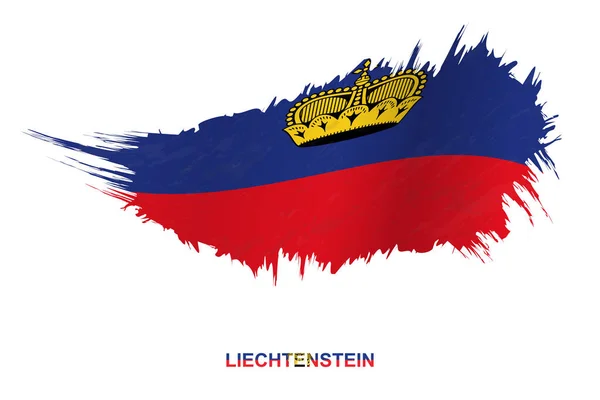 Прапор Ліхтенштейну Стилі Гранж Ефектом Махання Векторний Гранж Мазковий Прапор — стоковий вектор