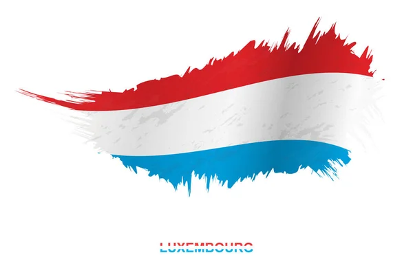 Flag Luxembourg Grunge Style Waving Effect Vector Grunge Brush Stroke — Stock Vector