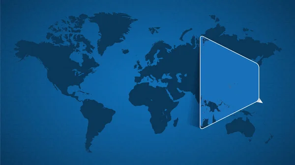 Mapa Mundial Detallado Con Mapa Ampliado Fijado Islas Marshall Países — Archivo Imágenes Vectoriales