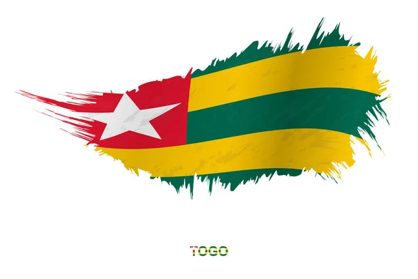 Bandiera Del Togo Stile Grunge Con Effetto Sventolante Bandiera Vettoriale — Vettoriale Stock
