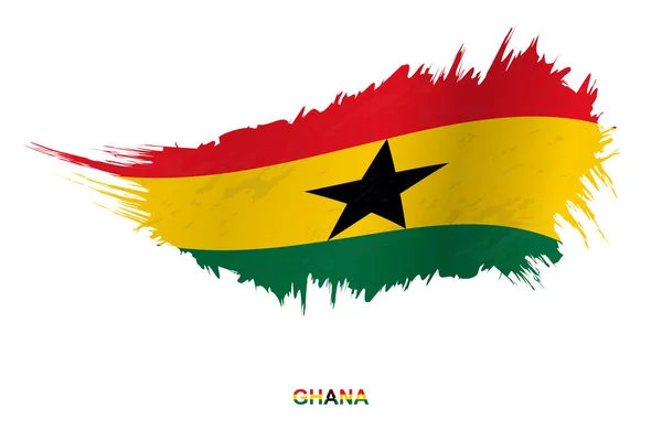 Flag Ghana Grunge Style Waving Effect Vector Grunge Brush Stroke — Stock Vector