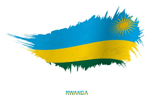 Flagga Rwanda Grunge Stil Med Viftande Effekt Vektor Grunge Pensel — Stock vektor