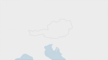 Avusturya haritası Avusturya bayrak renkleri ve ülke başkenti Viyana 'nın broşu ve komşu Avrupa ülkeleriyle haritada vurgulandı.