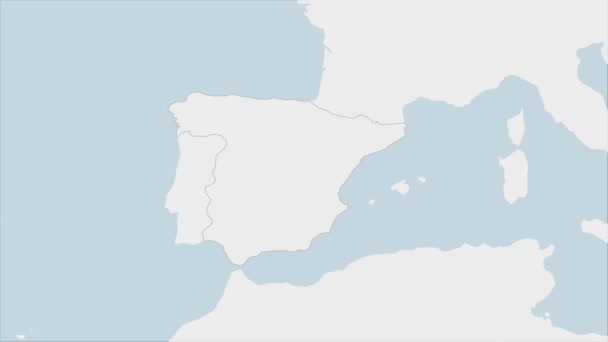 Espanha Mapa Destacado Espanha Bandeira Cores Pino Capital País Madrid — Vídeo de Stock