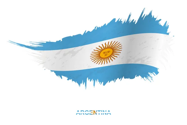 具有波浪效果的阿根廷国旗 矢量刷笔划旗 — 图库矢量图片