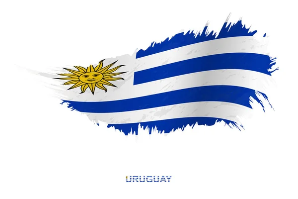 Bandera Uruguay Estilo Grunge Con Efecto Ondulante Vector Grunge Brush — Archivo Imágenes Vectoriales