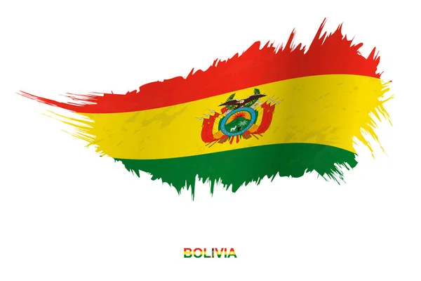 Flag Bolivia Grunge Style Waving Effect Vector Grunge Brush Stroke — Stock Vector