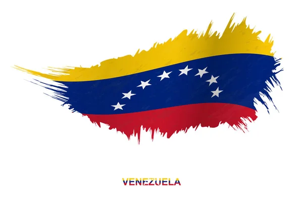 Flag Venezuela Grunge Style Waving Effect Vector Grunge Brush Stroke — Stock Vector