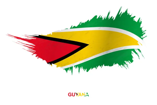 Bandeira Guiana Estilo Grunge Com Efeito Ondulante Bandeira Pincel Vetor — Vetor de Stock