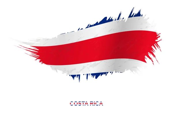 Bandera Costa Rica Estilo Grunge Con Efecto Ondulante Vector Grunge — Vector de stock