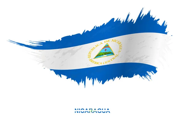 Bandiera Del Nicaragua Stile Grunge Con Effetto Sventolante Bandiera Vettoriale — Vettoriale Stock