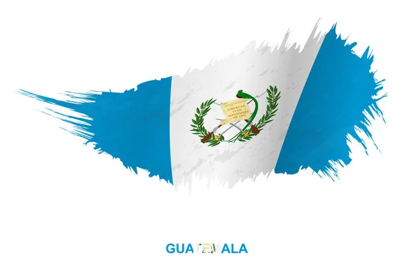 Flag Guatemala Grunge Style Waving Effect Vector Grunge Brush Stroke — Stock Vector