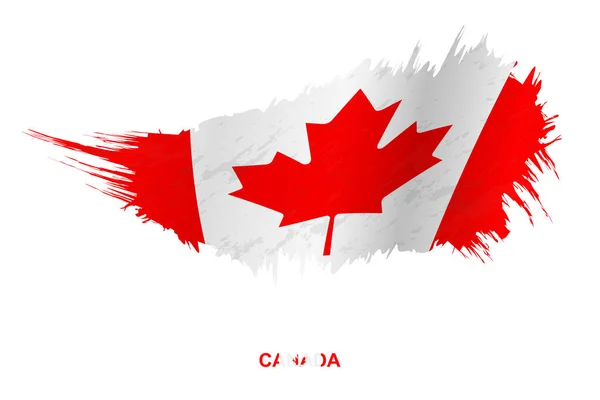 Σημαία Του Καναδά Στυλ Grunge Κυματισμό Αποτέλεσμα Διάνυσμα Grunge Πινελιά — Διανυσματικό Αρχείο