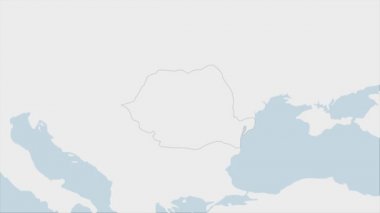Romanya haritasında Romanya 'nın bayrak renkleri ve ülke başkenti Bükreş' in broşu vurgulandı, komşu Avrupa ülkeleriyle harita. 