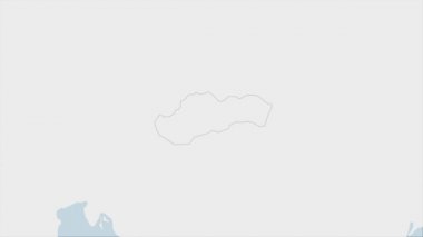 Slovakya haritası Slovakya bayrak renkleri ve ülke başkenti Bratislava 'nın iğnesi ile vurgulandı, komşu Avrupa ülkeleriyle harita.
