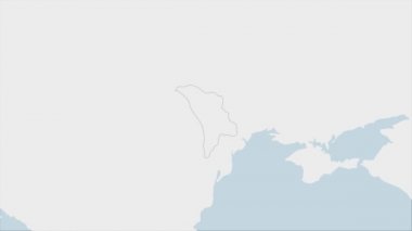 Moldova haritasında Moldova bayrağı renkleri ve komşu Avrupa ülkeleriyle harita olan ülke başkenti Chisinau 'nun iğnesi vurgulandı. 
