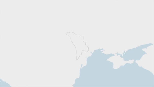 Mappa Moldavia Evidenziata Nei Colori Della Bandiera Moldava Nella Spilla — Video Stock