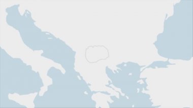 Makedonya 'da vurgulanan Kuzey Makedonya haritası, komşu Avrupa ülkeleriyle haritada ülke başkenti Üsküp' ün renkleri ve iğnesi vurgulandı.