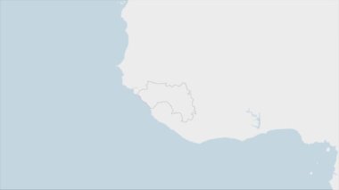 Gine haritası Gine bayrağı renkleri ve ülke başkenti Konakry 'nin iğnesi ile vurgulandı, komşu Afrika ülkeleriyle harita.